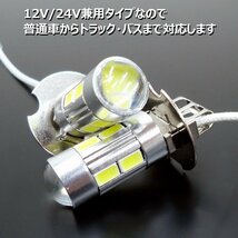 LEDフォグランプ(283) 2個セット 12V 24V兼用 H3 無極性 バルブ ホワイト球 メール便/22χ_画像10