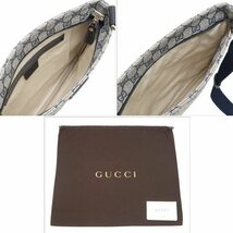 ◆ 本物 新品同様 ◆ GUCCI グッチ ショルダーバッグ 斜めがけ GGスプリーム ネイビー PVCコーティングキャンバス 保存袋 人気 295257_画像10