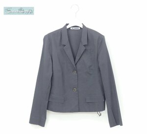 JIL SANDER ジャケット 34 グレー コットン ドローコード