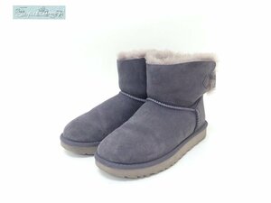 UGG NAVEAH ムートンショートブーツ US6 23cm ブラウン系 バックリボン