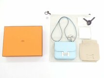 未使用 HERMES コンスタンスⅢミニ ブルーサンシール シャンパンゴールド金具 シェーブル B刻印 '23年製 国内購入 STAFFおすすめ♪_画像10