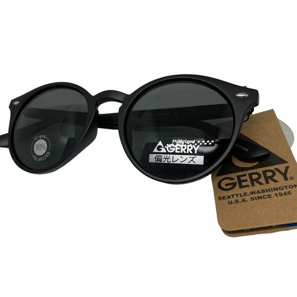 新品　GERRY ジェリー　偏光サングラス　 UVカット 紫外線カット　スモーク　ブラック　ウェリントン　 ドライブ 釣り メガネ