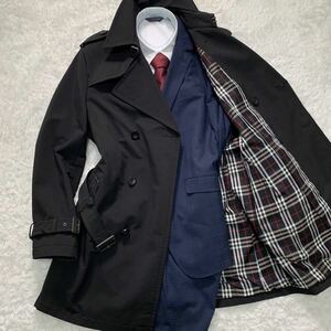 【極美品・Lサイズ】BURBERRY BLACK LABEL トレンチコート バーバリーブラックレーベル アウター ノバチェック 日本製 卒業式 ジャケット