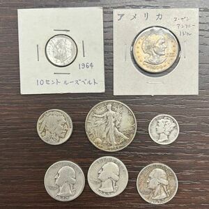 15726 アメリカ古銭おまとめ　計8枚　1936〜1979 外国貨幣　コレクション　U60