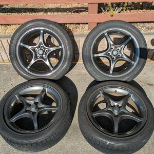 16インチ 6.5j +39 p.c.d. 100 5H 5穴 トヨタ 最終型セリカ zzt231 TRD sportsM 限定 205/50r16 4本セット ガンメタ ブリジストン