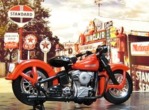 激熱！ Maisto マイスト 1/24 1948 Harley Davidson PANHEAD ハーレー パンヘッド 赤 ハンドシフトレバー レトロ クラシック 往年 本体のみ_画像6