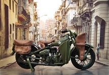 Maisto マイスト 1/18 Harley-Davidson ハーレーダビッドソン 1942 WLA Flat Head フラットヘッド 軍用バイク ミリタリー 軍用 箱付　_画像4