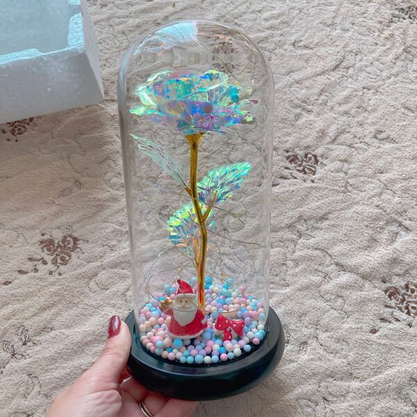 早い者勝ち!バラ 造花 Lechin 24Kゴールドローズ 枯れない花 電池式 ライト クリスマス 卓上
