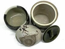 【C502】茶道具セット 抹茶碗 水指 棗など 木箱セット 陶器製 織部焼 煎茶 和食器 b_画像3