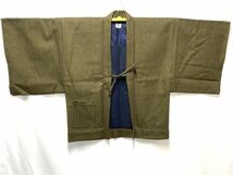 【C757】新品 男性用 和服 丹前/祥天 2点セット 着物 メンズ ウール 別誂 羽織 斐水 二重織り b_画像10