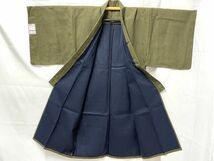 【C757】新品 男性用 和服 丹前/祥天 2点セット 着物 メンズ ウール 別誂 羽織 斐水 二重織り b_画像4