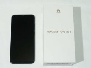 Huawei nova lite 3 (POT-LX2J) ミッドナイトブラック SIMフリー ■ 箱 付属品(新品) ガラスフィルム1枚付き