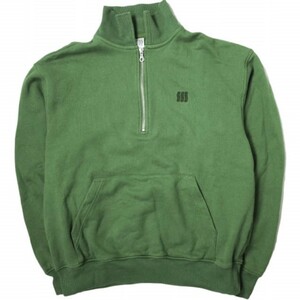 COMFORTABLE REASON コンフォータブルリーズン 21AW 日本製 OP Neck Team Sweat ハーフジップスウェット L グリーン オープンネック g14923