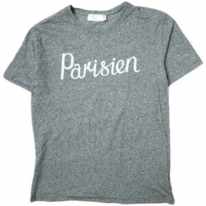 MAISON KITSUNE メゾンキツネ PARISIEN TEE パリジャン ロゴプリントTシャツ M メランジグレー 半袖 トップス g14998