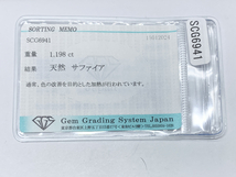 宝石ソーティング付き 天然 サファイア　（ サファイヤ ） 1.198ct 縦8.0㎜×横6.1㎜×高さ2.3㎜ 917Y_画像2