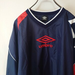 UMBRO アンブロ サッカーウェア フットサルウェア ピステ 長袖 Lサイズ メンズ ネイビー レッド 紺赤色 スポーツ トレーニング