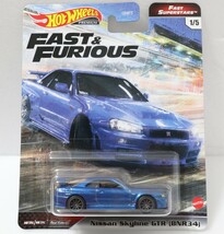 FF/日産 スカイラインGT-R R34/青/ブルー/ワイルドスピード/ホットウィール/Hotwheels/Black/Fast & Furious/Nissan Skyline GTR/R34/Blue_画像1