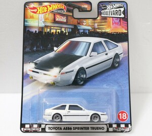 BV/トヨタ AE86 スプリンター トレノ/ハチロク/白/ホワイト/ホットウィール/ブールバード/Hotwheels/Boulevard/Toyota Sprinter Trueno/