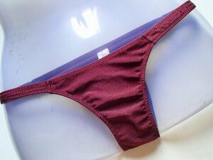 bra42 ◎【セール通常価格1480円】【新品】ビキニスブラジル' 光沢エンジ色　 ビキニ　ブリーフ 男性下着　メンズ　パンツ Mサイズ　899◎