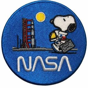 スヌーピー NASA ワッペン 青