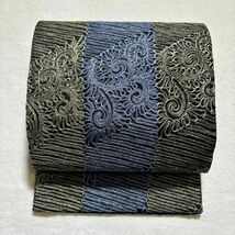 着物 帯 袋帯 正絹 刺繍 糸 作家物 堀口無月 金 紫_画像1