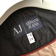 B16 美品 XL前後 50 大きいサイズ『アルマーニジーンズ ARMANI JEANS』軽量 ナイロン 中綿 ライト ジャケット ブルゾン ブラック 黒 春秋_画像5