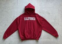 vintage 90's NOBLE WEAR カレッジロゴ CALIFORNIA プルオーバー パーカー レッド XL_画像2