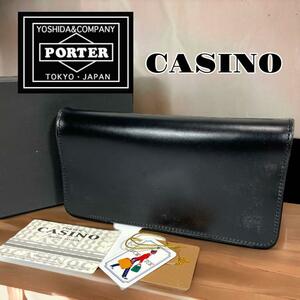 【送料無料】【未使用品級】PORTER CASINO LONG WALLET ポーター　カジノ　長財布　