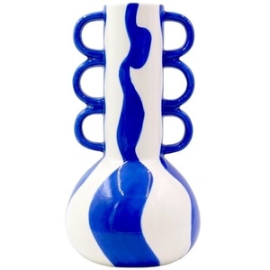 新品即決☆ベルギーQUE RICO Vase ケリコ tomas bold & blue☆花瓶フラワーベースおしゃれモダンカラフル