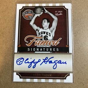 【渋めのところ色々出品中】 Cliff Hagan auto Famed signature panini Hall of Fame legend 直書きサインカード　NBAカード