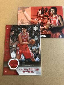 【非売品含む2枚セット】Yao Ming Jersey card ヤオ・ミン ジャージカード＋特典カード 姚明 中国 ロケッツ Rockets NBAカード ヤオミン
