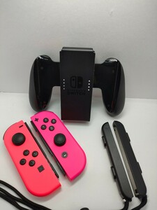 ★★良品左右セット★おまけつき★動作確認済み★Nintendo Switch ジョイコン（L）ネオンレッド左（R）ネオンピンク右 Joy-Con CYEM119　