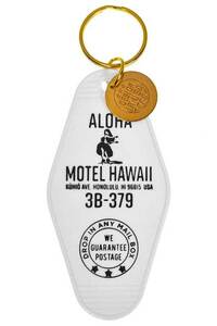 モーテル ハワイ キーホルダー ホワイト プラスチック製 フラガール柄 MOTLE HAWAII ホノルル モーテル ホテル キーホルダー