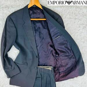 良品【M】心擽るヴィンテージ!エンポリオアルマーニ EMPORIO ARMANI セットアップスーツ 80's 90's 古着 美シルエット 高級感◎イタリア製