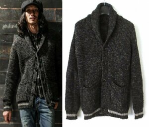  regular price 2.4 ten thousand Lounge Lizard SAINT ANDRE shawl color knitted cardigan 2 charcoal gray 