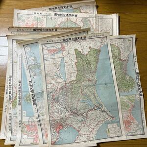 1237 古地図　東宮御成婚記念 日本交通分県地図　39枚 沖縄　広島　熊本　福岡　長崎 宮城　大正～昭和　60サイズ着払い