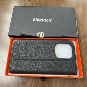 601p0610☆ SHIELDON iPhone14 Pro ケース 手帳型 本革レザー アイホン14プロ ケース 衝撃吸収 全面保護 カード収納 