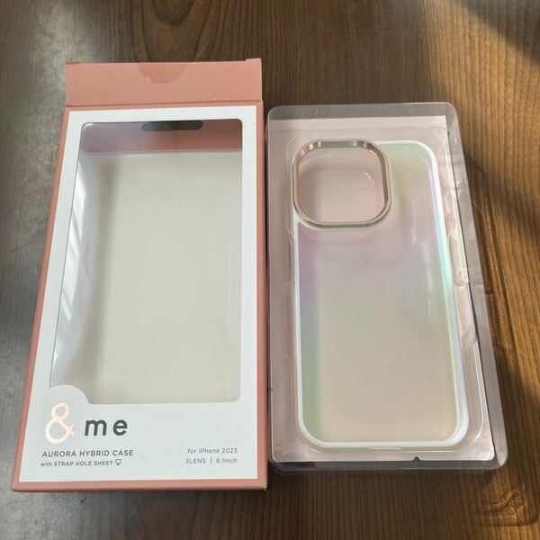 601p2917☆ エレコム iPhone15 ケース &me オーロラ 可愛い おしゃれ ハイブリッド素材 四つ角エアークッション ストラップホルダー付属