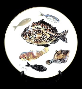 ビンテージ 美術額皿復刻版コレクション ナルミボーンチャイナ 飾り皿 水谷清 1990年代 SKT601