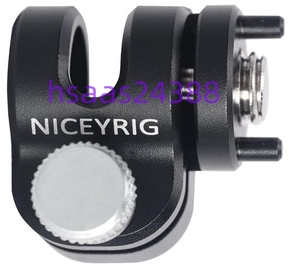  Niceyrig 15mmロッドクランプ シングルロッドホルダークランプ 1/4''-20 と 3/8''-16 ネジ付き Arri 位置決めピン付き-566 