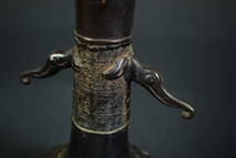 【和】(8259)　時代古作　唐物　古銅象耳花生　花瓶　保管箱有　茶道具　_画像6