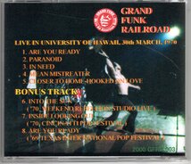 GRAND FUNK RAILROAD/LIVE IN UNIVERSITY OF HAWAII 30TH MARCH,1970_画像2