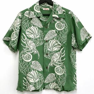 《美品》SUN SURF サンサーフ SHELL BORDER シェルボーダー アロハシャツ サイズ : M/アメカジ/他モール併売《メンズ古着・山城店》O3530