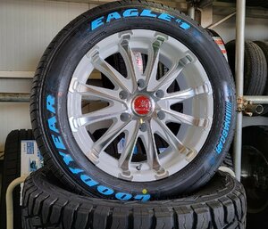 ハイエース200系 ホイールセット 新品4本セット 215/60R17 グッドイヤー ナスカー ホワイトレター BD12 17インチ