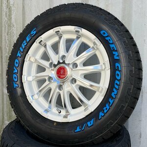 訳あり 車検対応ハイエース レジアスエース 16インチ タイヤホイールセット BD12 TOYOオープンカントリーAT 215/65R16 1台分ホワイトレター