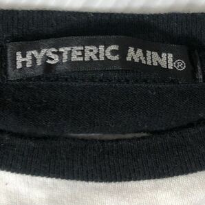 キッズサイズ ■ HYSTERIC MINI ヒステリック ミニ ■ フロント ビッグ miniちゃん プリント ボーダー柄 長袖 シャツ ロンT 90の画像4