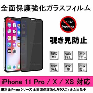 iPhone11Pro / iPhoneX / iPhoneXS 覗き見防止全面保護強化ガラスフィルム