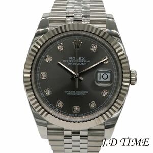 ROLEX【ロレックス】 デイトジャスト41じ　126334G 10Pダイヤ/スレート(グレー)文字盤 SS×WGメンズ【新品】( JD-KM-0521586)