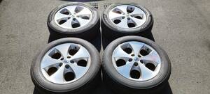 中古★トヨタ 10アルファード後期純正4本セット★2本新品同様バリ溝 トーヨータイヤ NANOENERGY 3PLUS★225/55R17 114.3/5穴/7J/+45