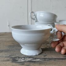 2個set 良デザイン ティーカップ 150ml デットストック 白磁 陶器　検: コーヒー 薬草 ハーブティー レトロ ビンテージ アンティーク_画像2